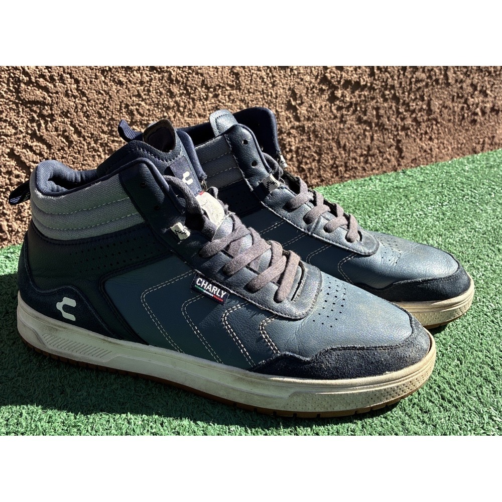 Men's Charly 1977 Atrium High Top Faux Leather Sneakers Sz 10